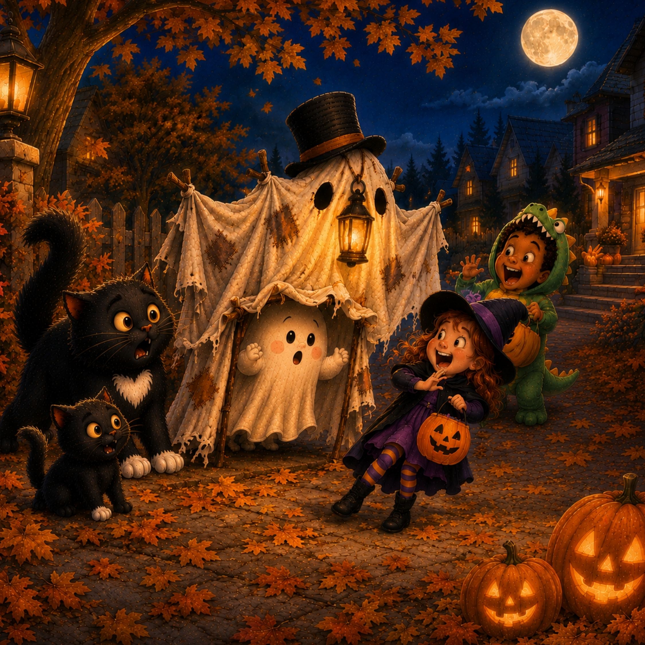 Interior illustration from Noodle Tries to Be Scary