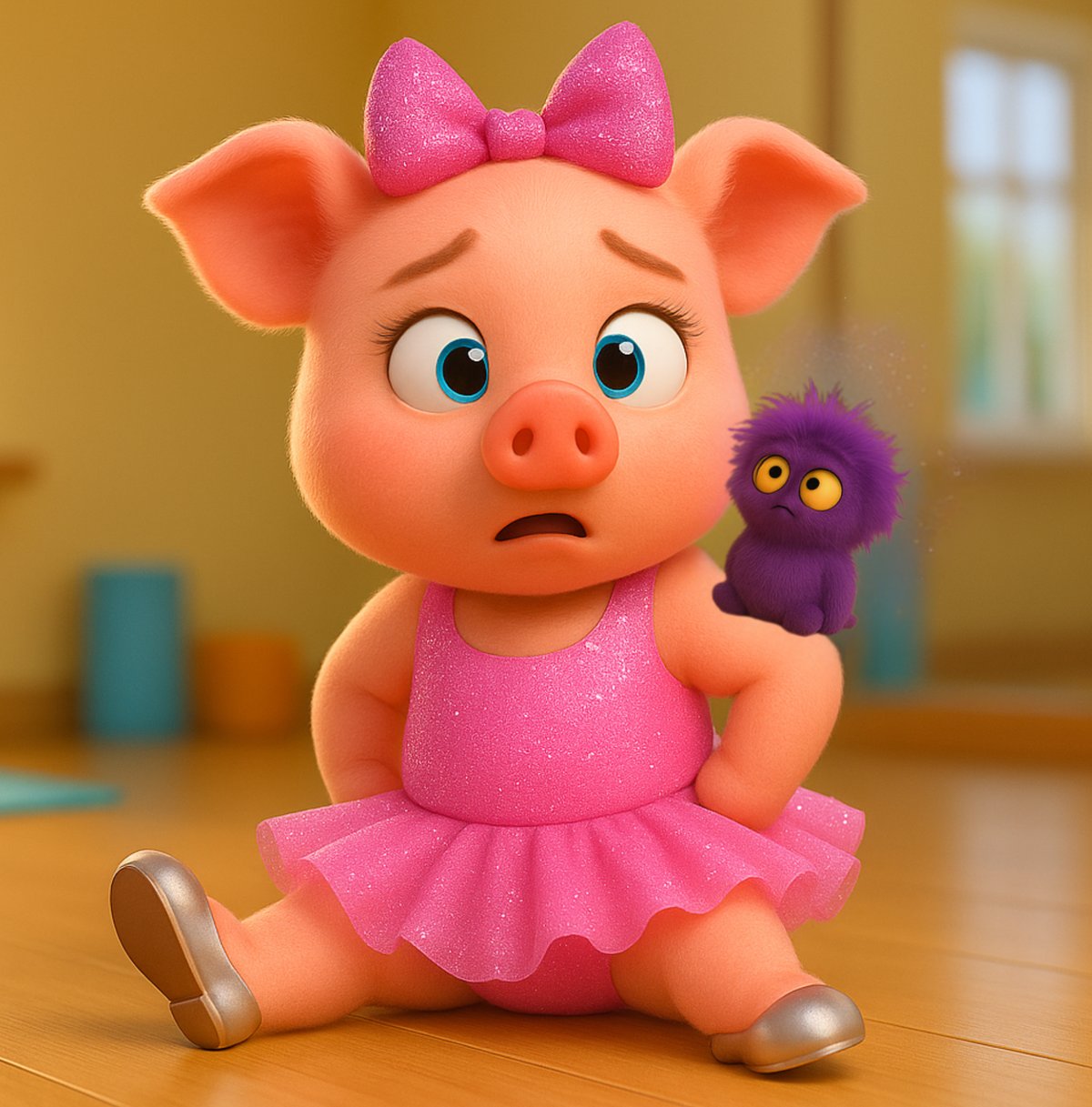 Interior illustration from Peggy and the Grumpy Purple Monster