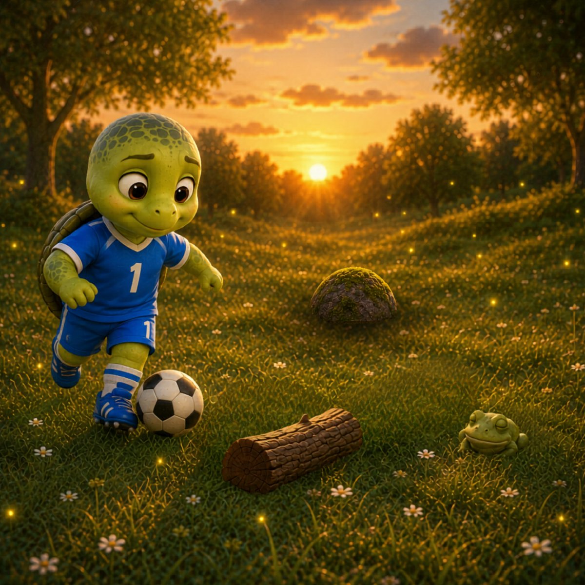 Interior illustration from Rio the Turtle's Big Goal