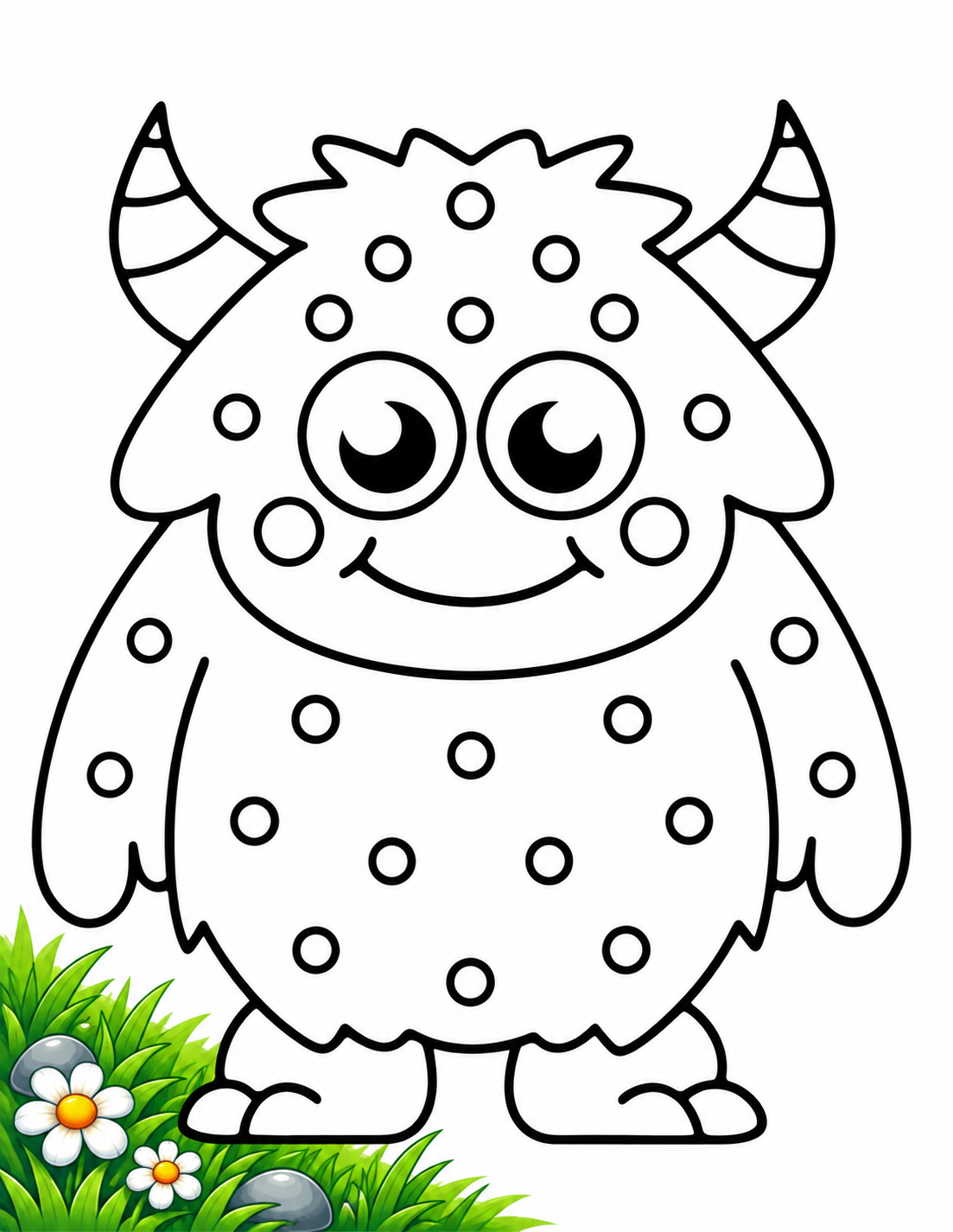 Monster colouring page preview